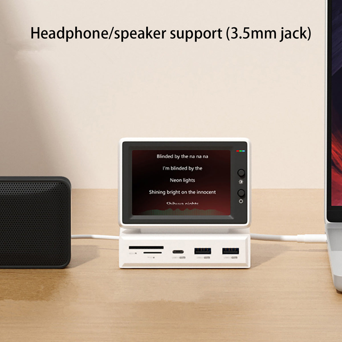 Mini PC Monitor with USB-C Hub for At-a-Glance Stats