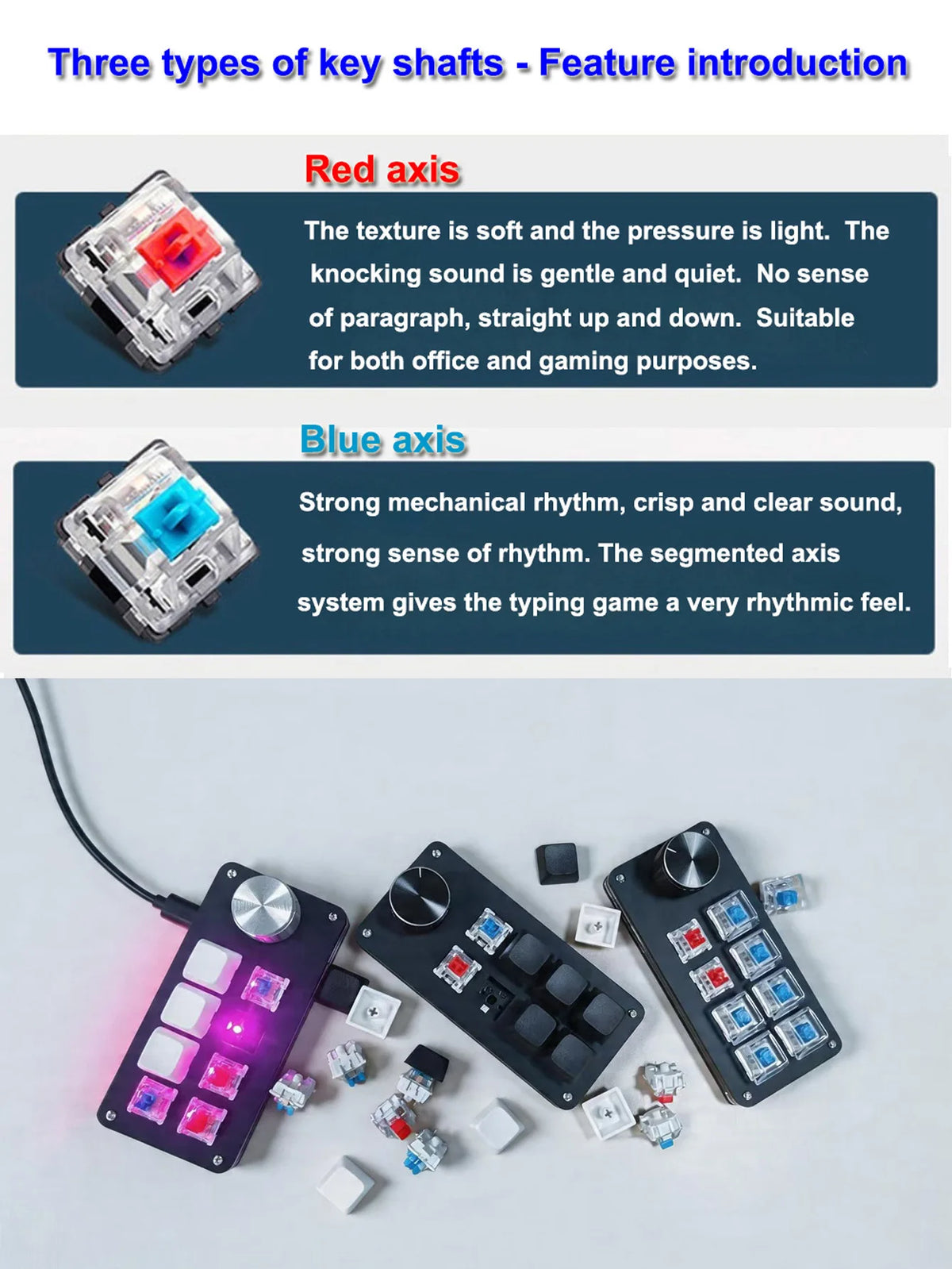 8-Key Multi-Functional Editing Keyboard Suitable for Office Design, Game Media, and Industrial Control Production Line Operation