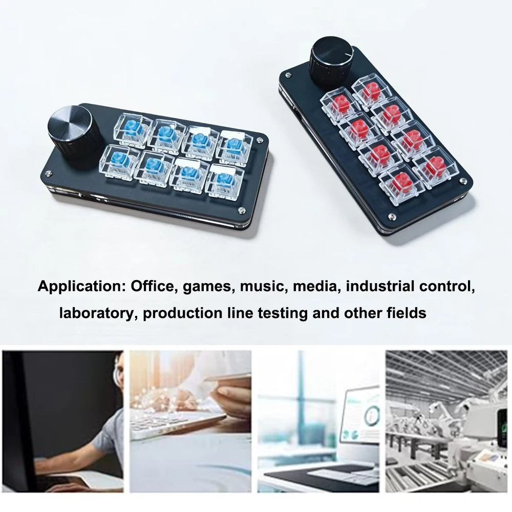 8-Key Multi-Functional Editing Keyboard Suitable for Office Design, Game Media, and Industrial Control Production Line Operation