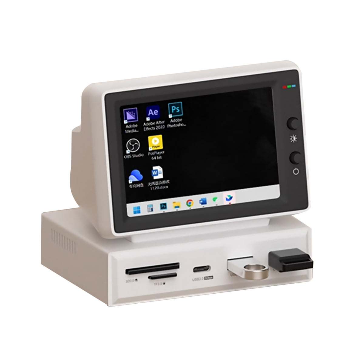 Mini PC Monitor with USB-C Hub for At-a-Glance Stats